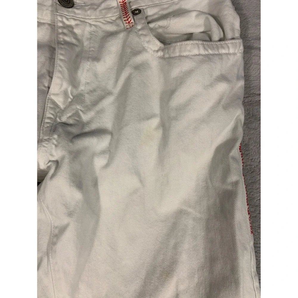 True Religion Ricky Relaxed Straight Jeans Men's Size 38 White Cotton Used